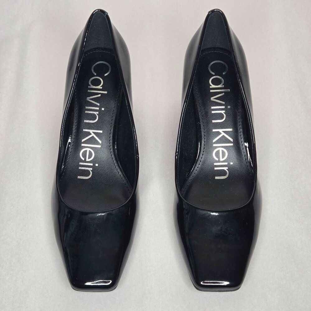 NWT Calvin Klein Women's Alanta Black Patent Heels Pumps